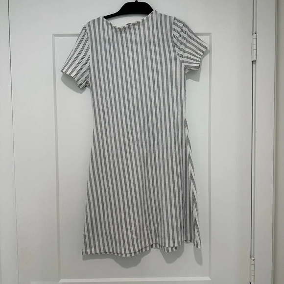 Zara Striped Tie Front Blue White Dress, Size Small - Picture 5 of 6